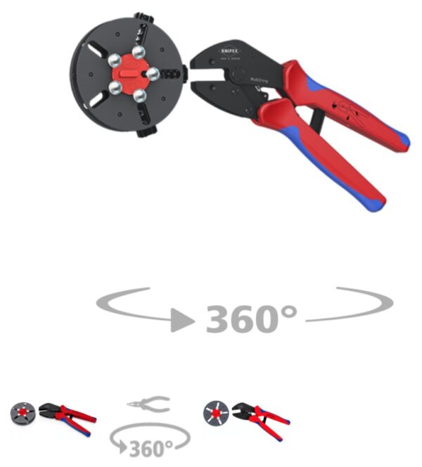 KNIPEX 97 33 LE MultiCrimp® Crimping Pliers with changer magazine, empty